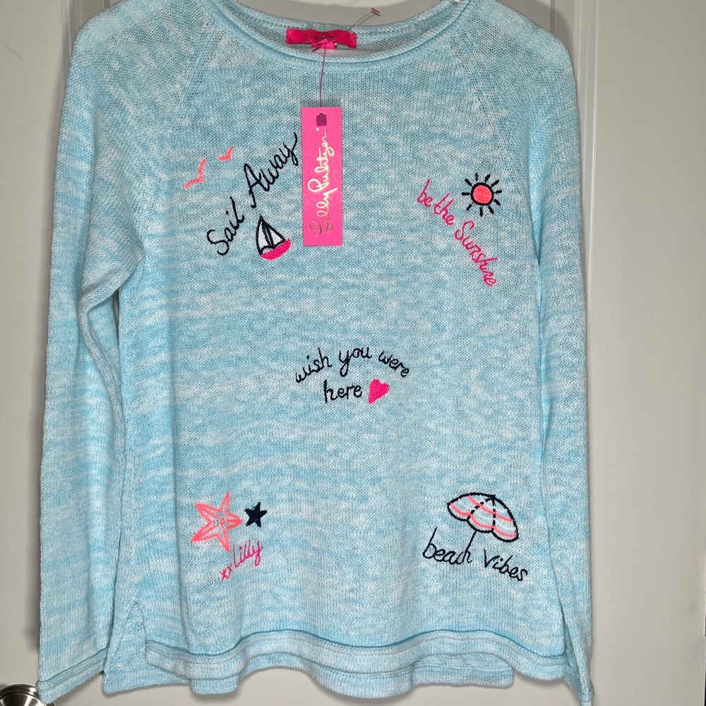 Lilly Pulitzer Danette Embroidered Beach Sweater Size Medium/NWT - Picture 4 of 13